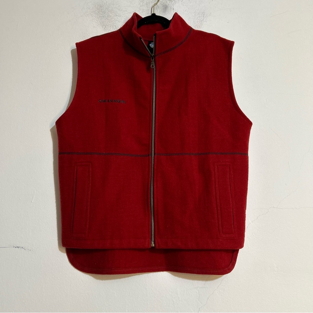 Swanndri Men's New Zealand Boiled Wool Red Vest Medium Outdoor Gorpcore Winter